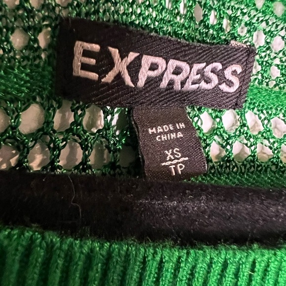 Express Loose Knit Short Sleeve Sweater Kelly Green Small - Picture 4 of 4